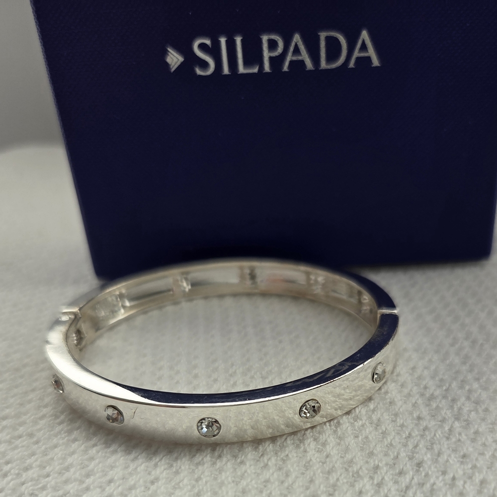 Silpada Silver Crystal Accent Bangle